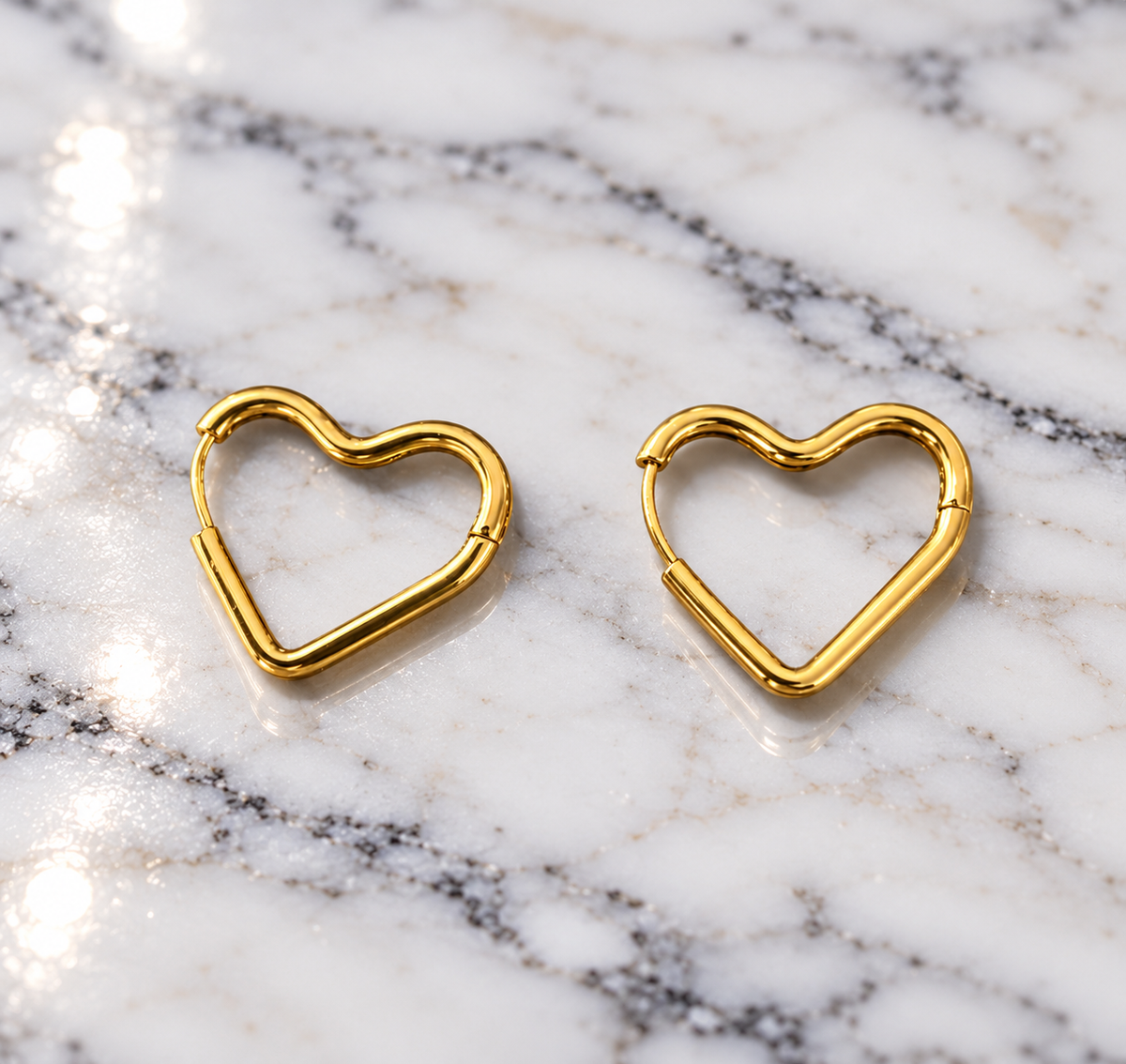 Pendientes de Aro Corazón Dorados