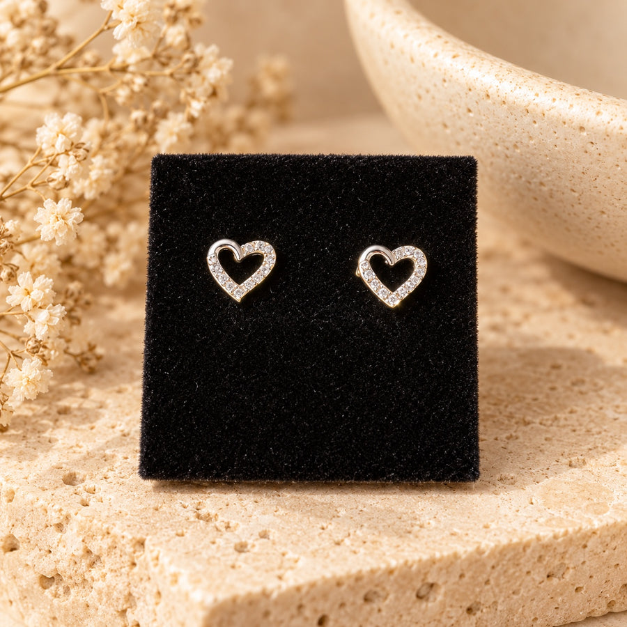Pendientes Corazón Plateados