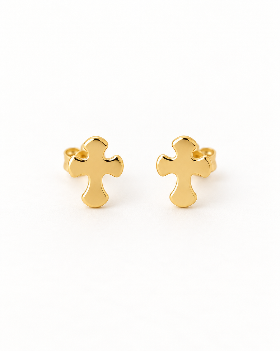 Pendientes Cruz Dorados Minimalistas