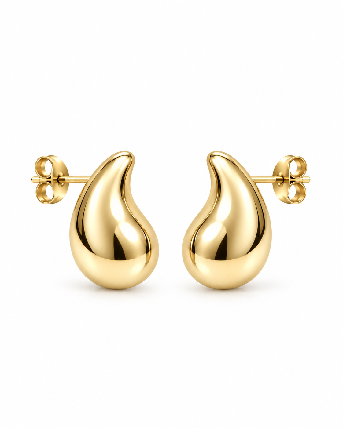 Par de pendientes gota dorados