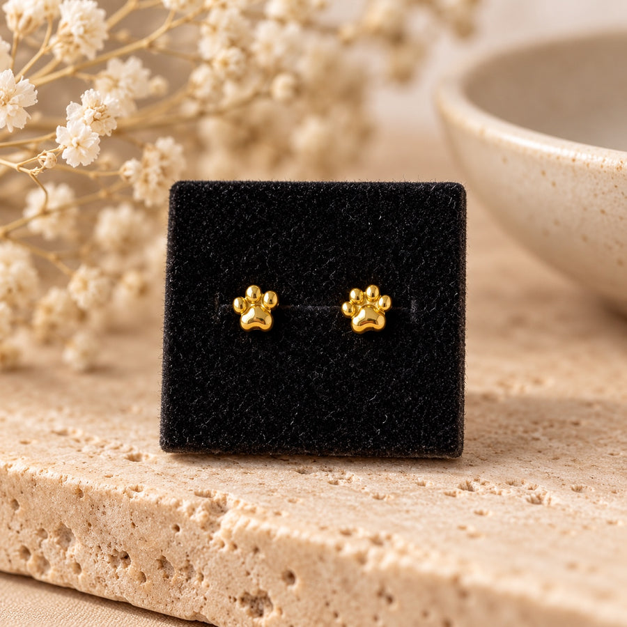 Pendientes Huella de Perrito Dorados