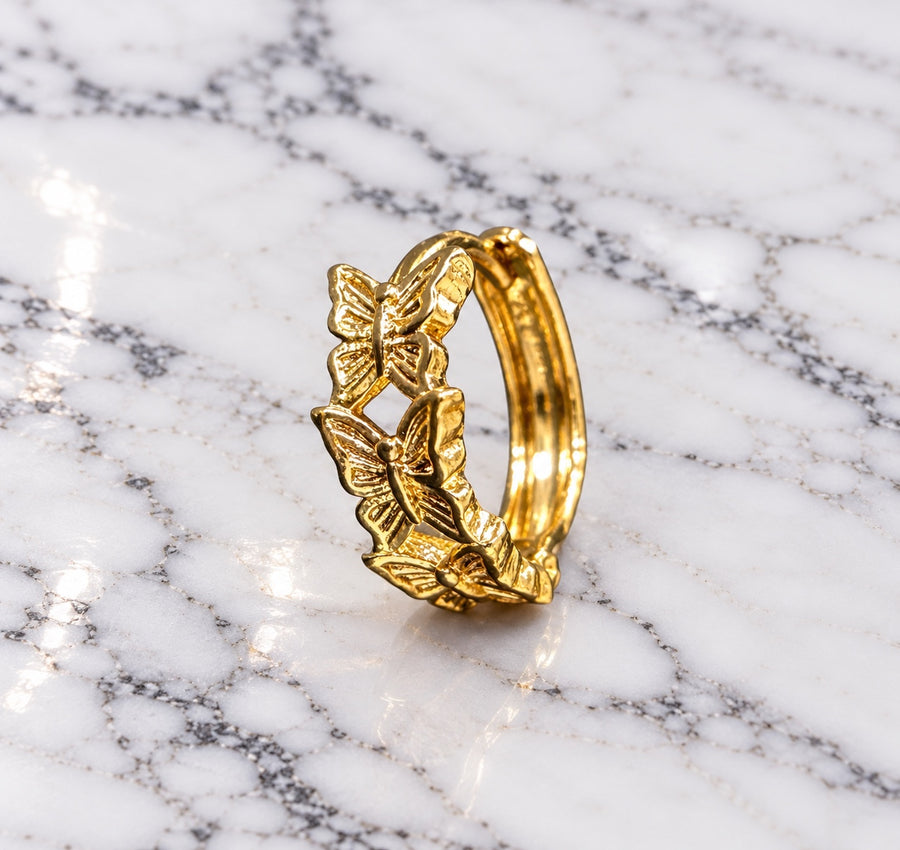 Pendientes de Aro Dorados con Mariposas